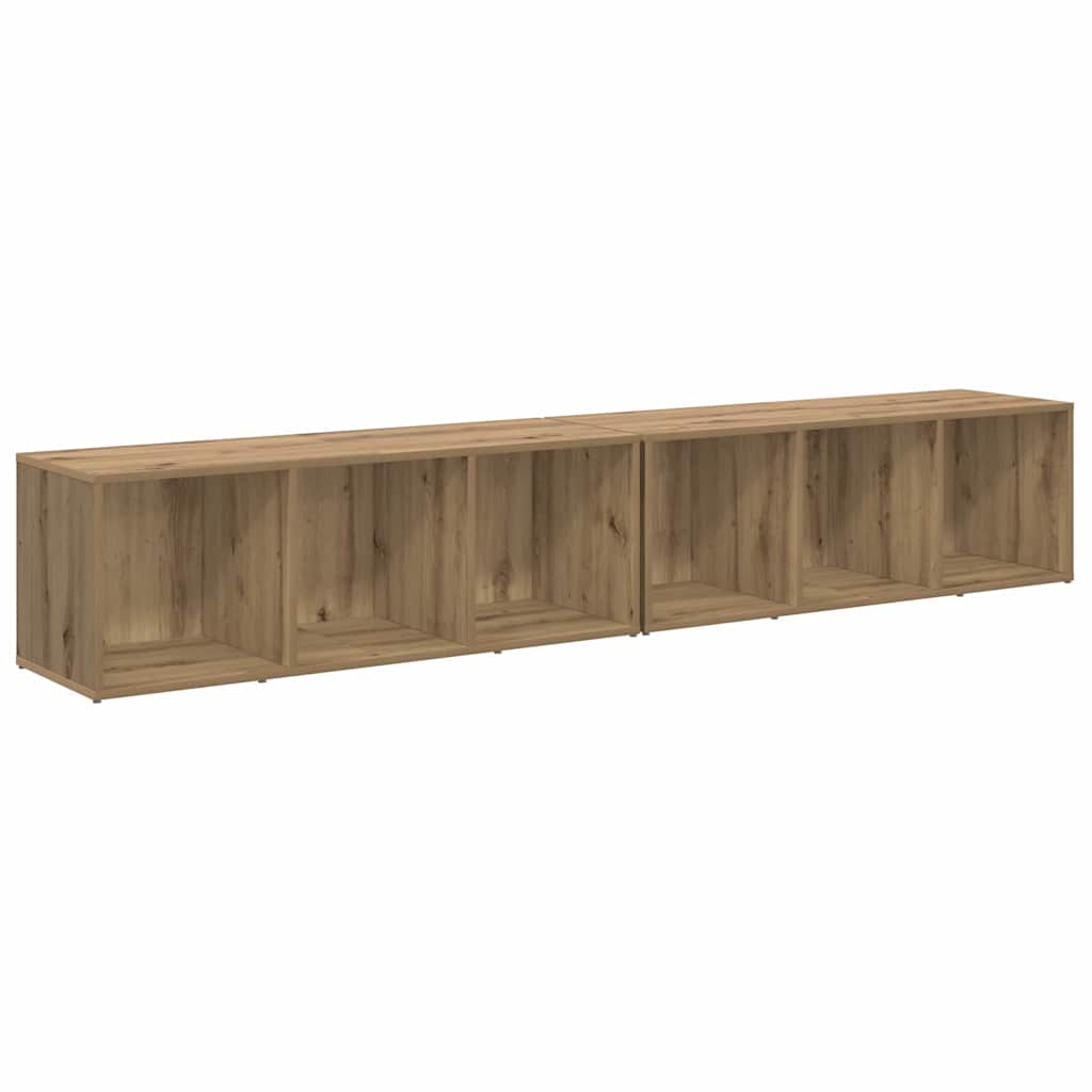 vidaXL TV Cabinet Set Wall-mounted 2 pcs Artisan Oak 37 x 35 x 107cm