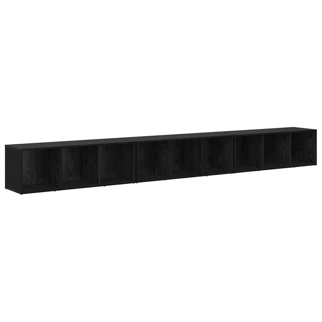 vidaXL TV Cabinet Set 3 pcs Black Oak 37 x 35 x 107 cm Engineered Wood