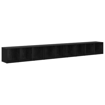 vidaXL TV Cabinet Set 3 pcs Black Oak 37 x 35 x 107 cm Engineered Wood