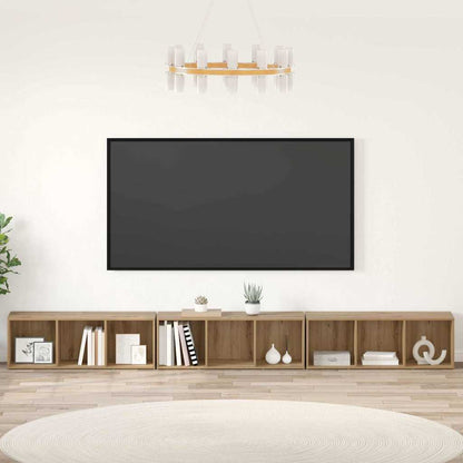 vidaXL TV Cabinet Set Wall-mounted 3 pcs Artisan Oak 37 x 35 x 107 cm