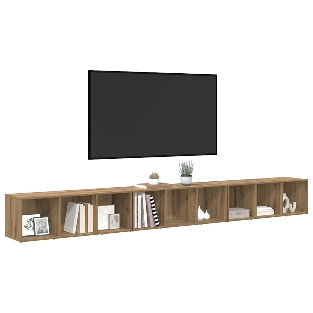vidaXL TV Cabinet Set 3 pcs Artisan Oak Engineered Wood