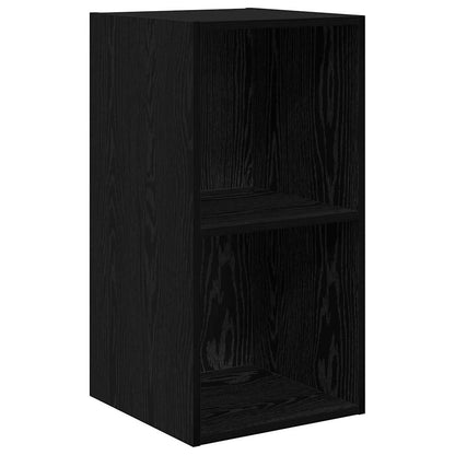 vidaXL TV Cabinet Set 2 pcs Black Oak 37 x 37 x 72 cm Engineered Wood