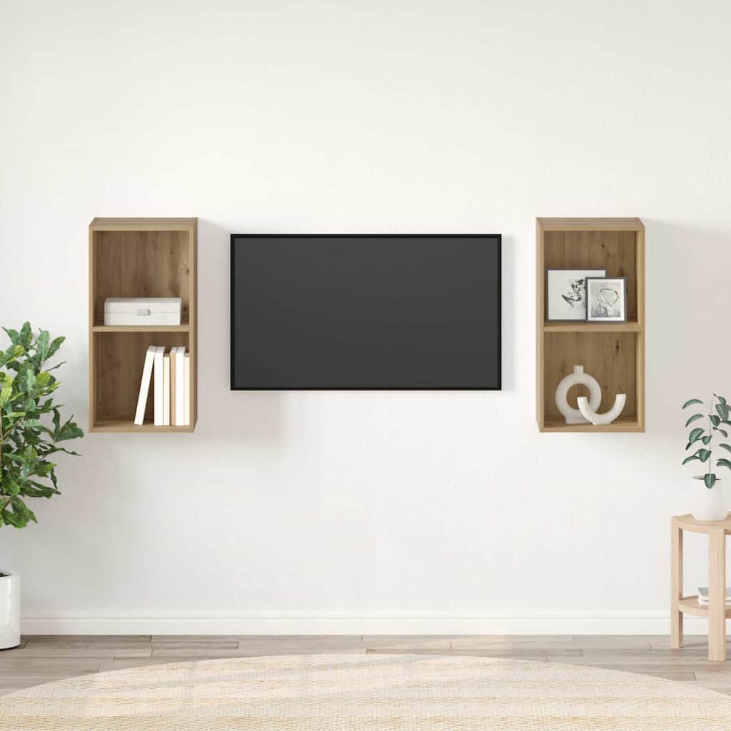 vidaXL TV Cabinet Set 2 pcs Artisan Oak Engineered Wood