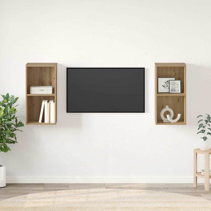 vidaXL TV Cabinet Set 2 pcs Artisan Oak Engineered Wood