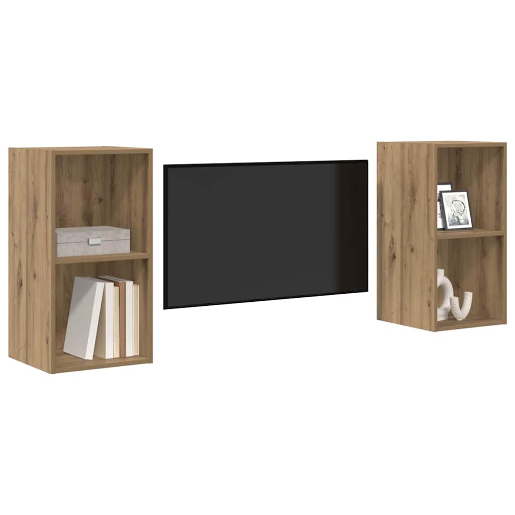 vidaXL TV Cabinet Set 2 pcs Artisan Oak Engineered Wood