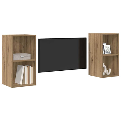 vidaXL TV Cabinet Set 2 pcs Artisan Oak Engineered Wood