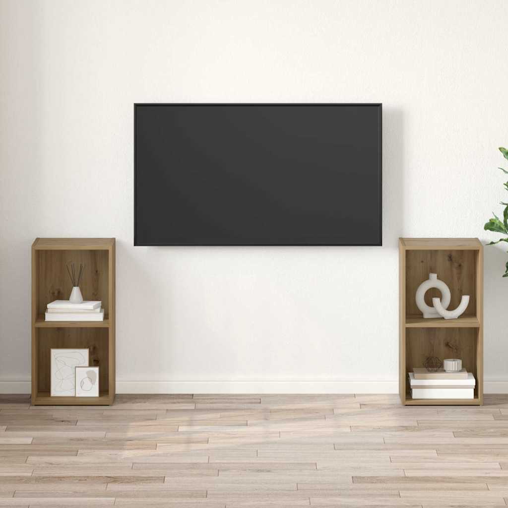 vidaXL TV Cabinet Set 2 pcs Artisan Oak Engineered Wood