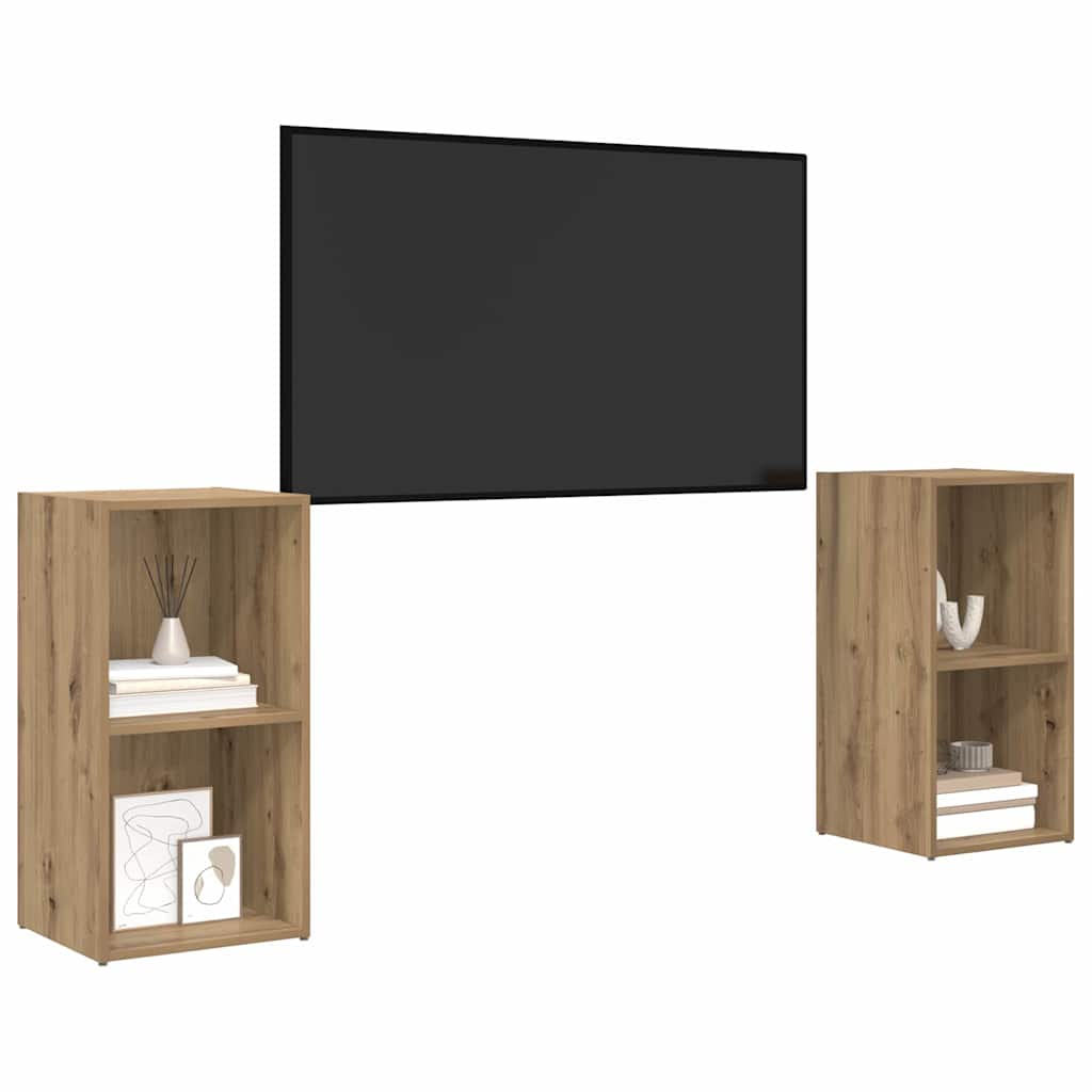 vidaXL TV Cabinet Set 2 pcs Artisan Oak Engineered Wood
