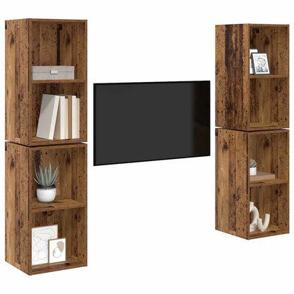 vidaXL TV Cabinet Set 4 pcs Old Wood 37 x 37 x 72 cm Engineered Wood