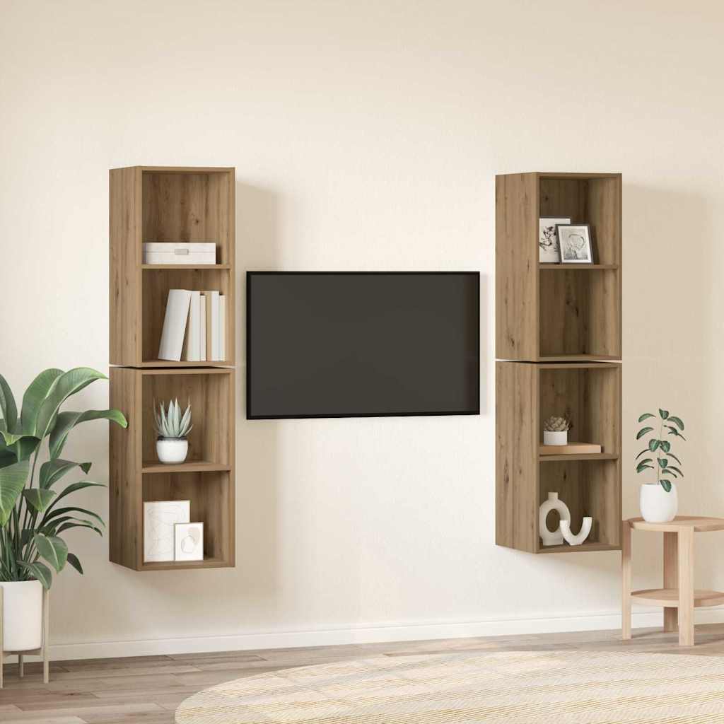 vidaXL TV Cabinet Set 4 pcs Artisan Oak Engineered Wood