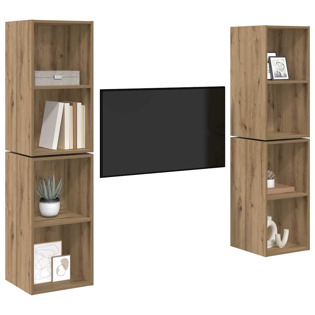 vidaXL TV Cabinet Set 4 pcs Artisan Oak Engineered Wood
