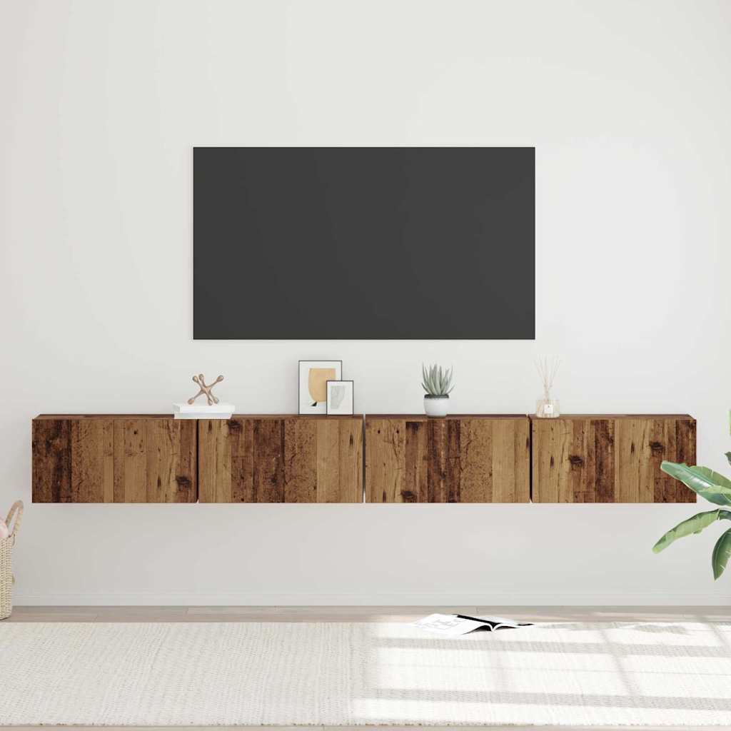 vidaXL TV Cabinet Set 4 pcs Old Wood 60 x 30 x 30 cm Engineered Wood