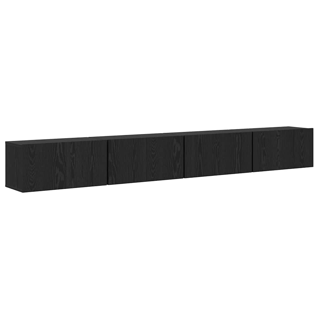 vidaXL TV Cabinet Set 4 pcs Black Oak 60 x 30 x 30 cm Engineered Wood