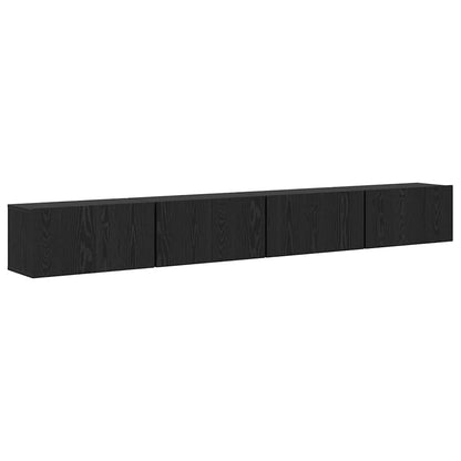 vidaXL TV Cabinet Set 4 pcs Black Oak 60 x 30 x 30 cm Engineered Wood