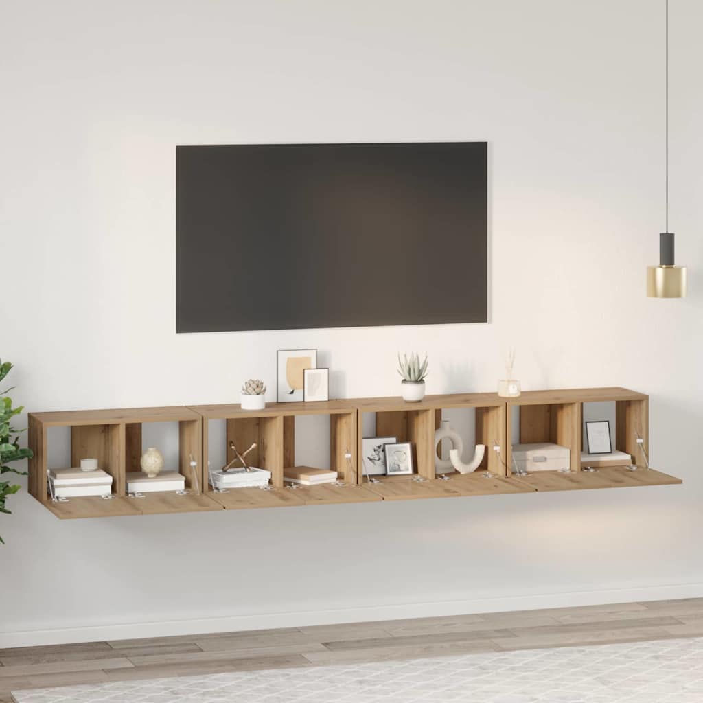 vidaXL TV Cabinet Set 4 pcs Artisan Oak Engineered Wood