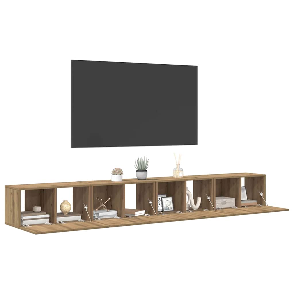 vidaXL TV Cabinet Set 4 pcs Artisan Oak Engineered Wood