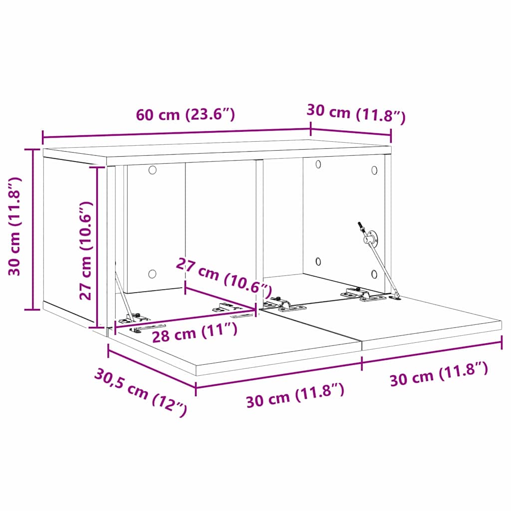 vidaXL TV Cabinet Set 4 pcs Artisan Oak Engineered Wood