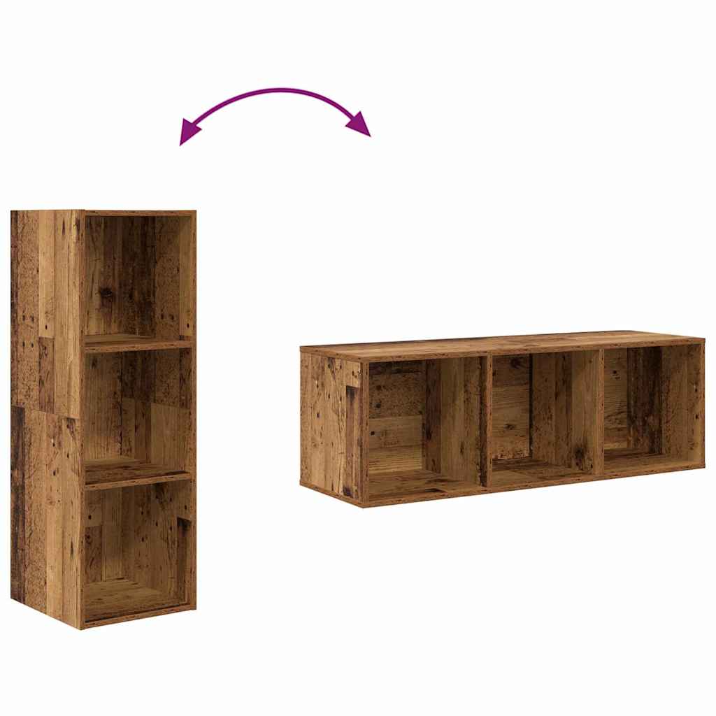 vidaXL TV Cabinet Set 2 pcs Old Wood 37 x 37 x 107 cm Engineered Wood