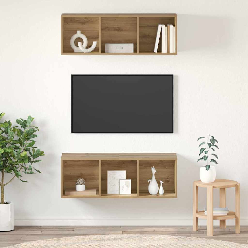 vidaXL TV Cabinet Set 2 pcs Artisan Oak Engineered Wood