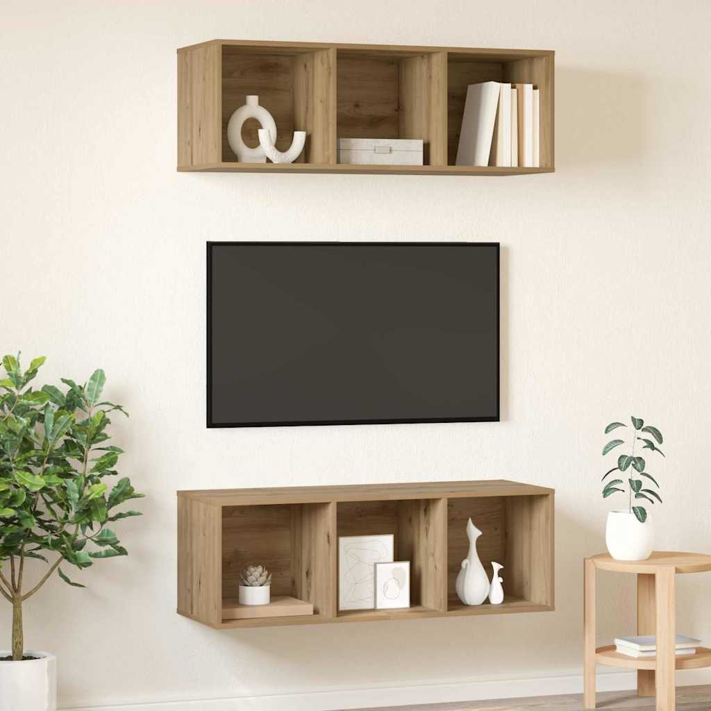 vidaXL TV Cabinet Set 2 pcs Artisan Oak Engineered Wood