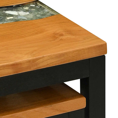 vidaXL Nesting Table 3 pcs Brown Solid Teak Wood