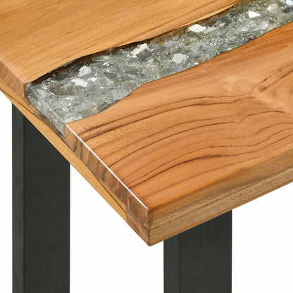 vidaXL Console Table Brown 100 x 35 x 75 cm Solid Teak Wood