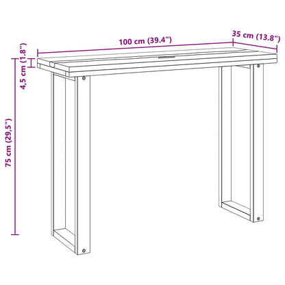 vidaXL Console Table Brown 100 x 35 x 75 cm Solid Teak Wood