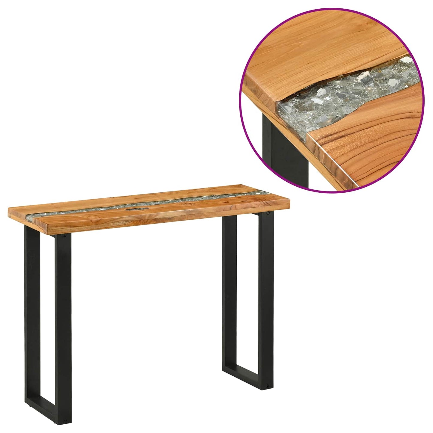 vidaXL Console Table Brown 100 x 35 x 75 cm Solid Teak Wood