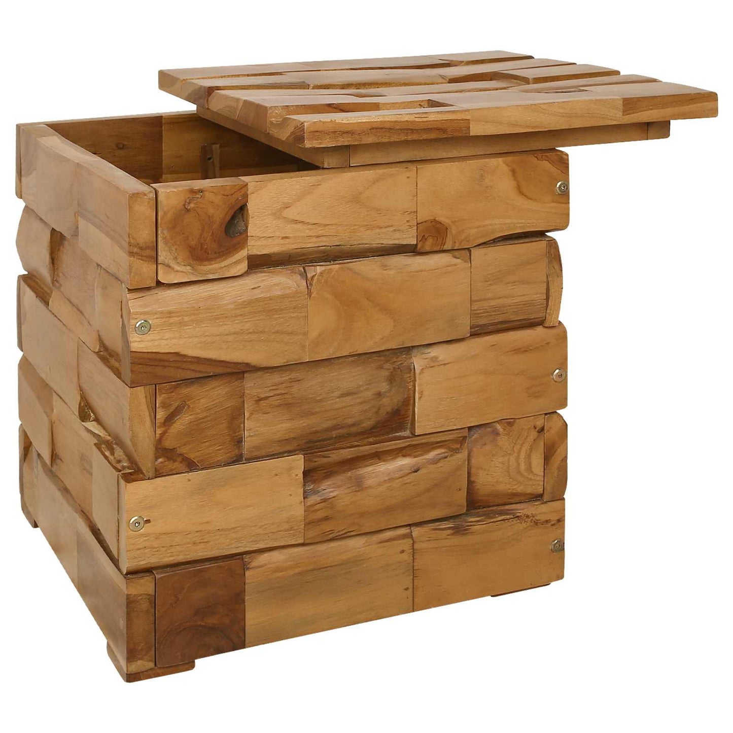 vidaXL Storage Stool Brown 40 x 40 x 45 cm Solid Teak Wood