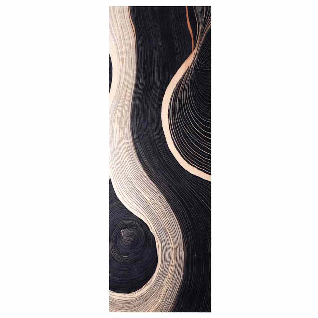 vidaXL Kitchen Rug Black 180 x 60 cm Velvet