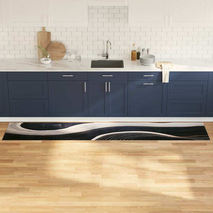 vidaXL Kitchen Rug Black 300 x 60 cm Velvet
