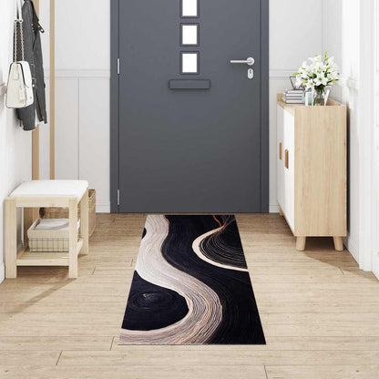 vidaXL Kitchen Rug Black 300 x 60 cm Velvet