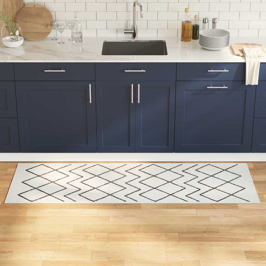 vidaXL Kitchen Rug White 180 x 60 cm Velvet