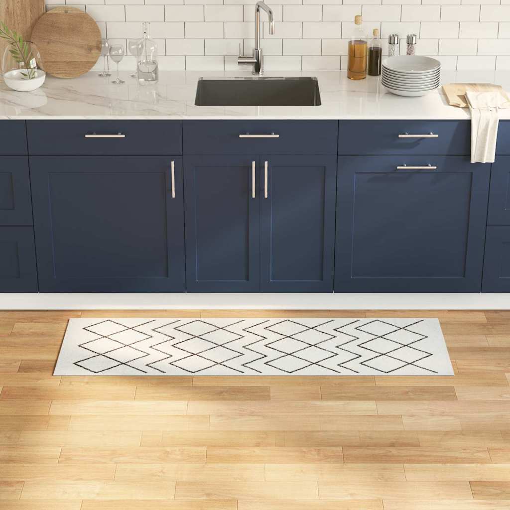 vidaXL Kitchen Rug White 150 x 45 cm Velvet