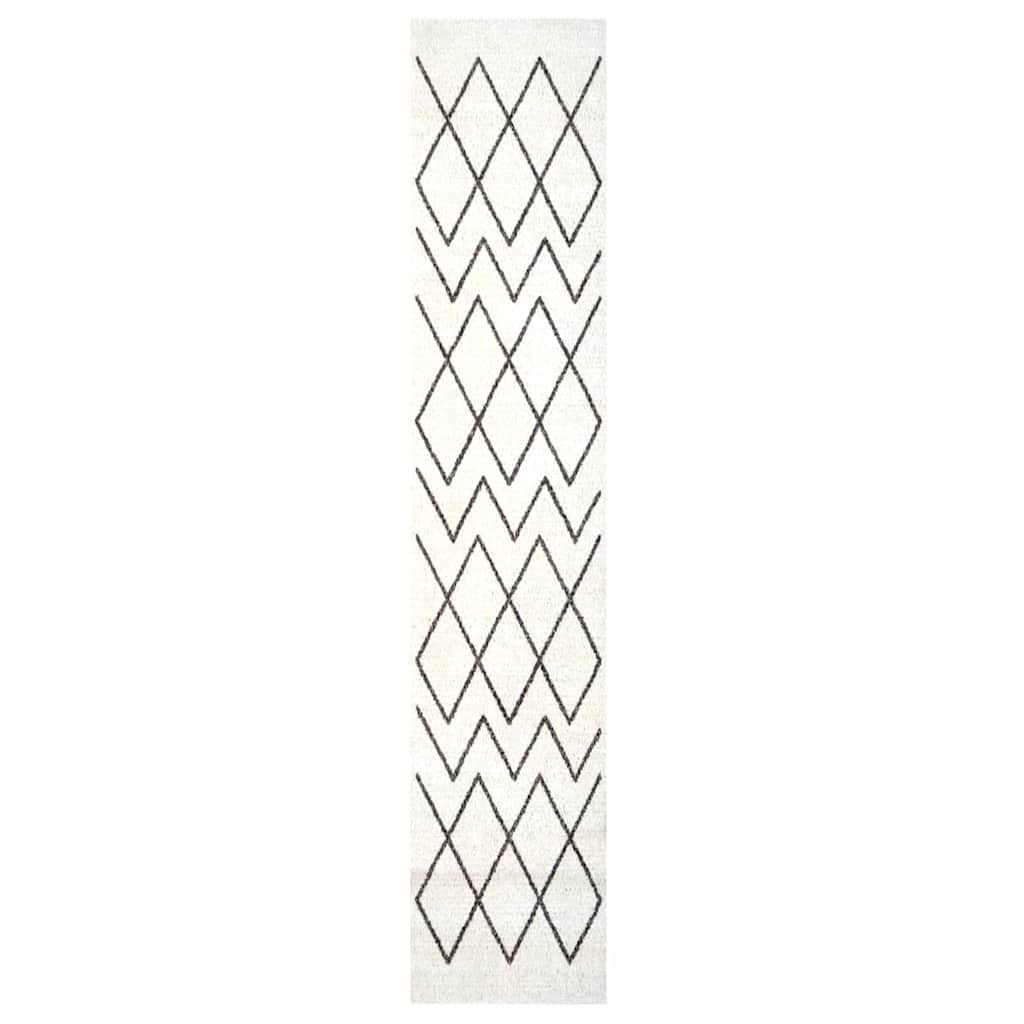 vidaXL Kitchen Rug White 300 x 60 cm Velvet