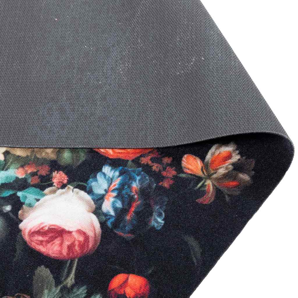 vidaXL Kitchen Rug Black 180 x 60 cm Velvet