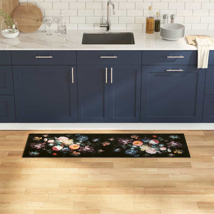 vidaXL Kitchen Rug Black 150 x 45 cm Velvet