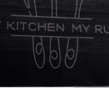vidaXL Kitchen Rug Cutlery Black 180 x 60 cm Velvet