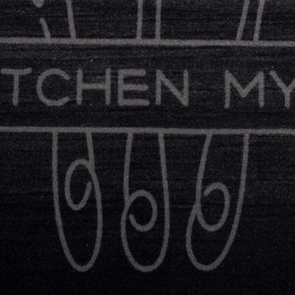 vidaXL Kitchen Rug Cutlery Black 180 x 60 cm Velvet