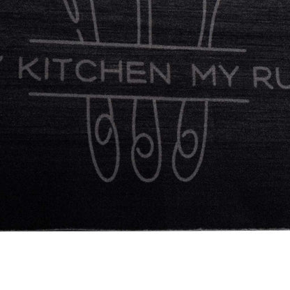 vidaXL Kitchen Rug Cuttlery Black 150 x 45 cm Velvet