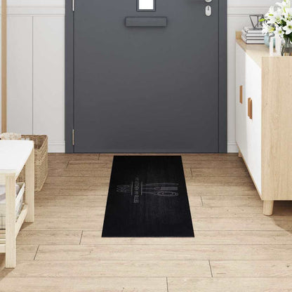 vidaXL Kitchen Rug Cuttlery Black 150 x 45 cm Velvet