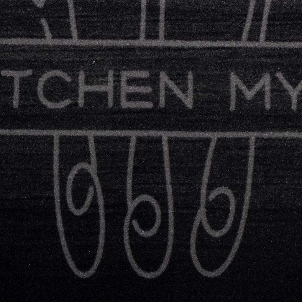 vidaXL Kitchen Rug Cuttlery Black 150 x 45 cm Velvet