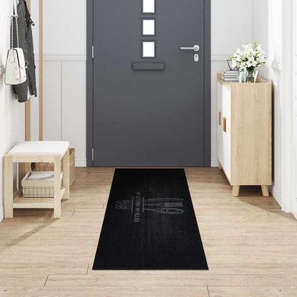 vidaXL Kitchen Rug Cutlery Black 300 x 60 cm Velvet