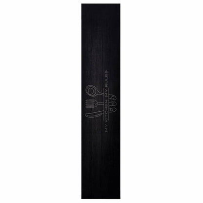 vidaXL Kitchen Rug Cutlery Black 300 x 60 cm Velvet
