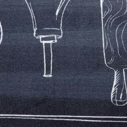 vidaXL Kitchen Rug Black 180 x 60 cm Velvet