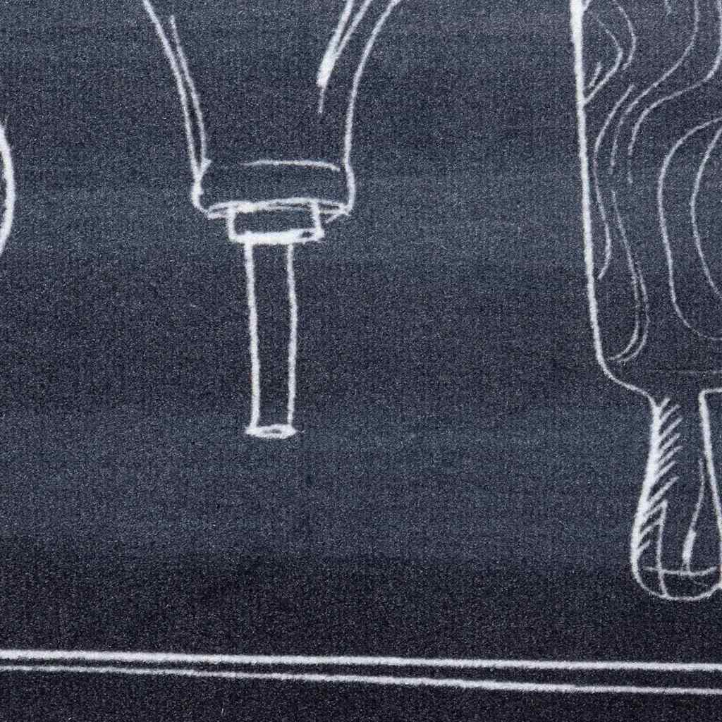 vidaXL Kitchen Rug Black 150 x 45 cm Velvet