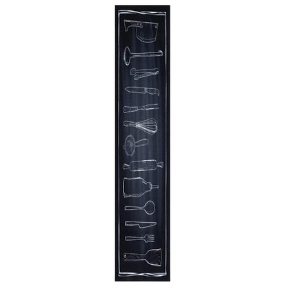vidaXL Kitchen Rug Black 300 x 60 cm Velvet