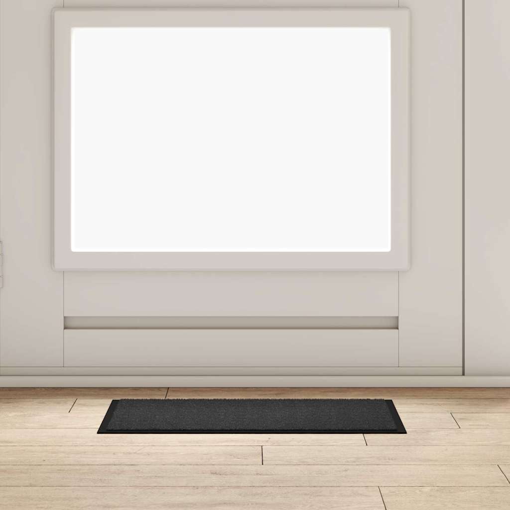 vidaXL Door Mat Anthracite 60 x 40 x 1.2 cm Teddy Fabric