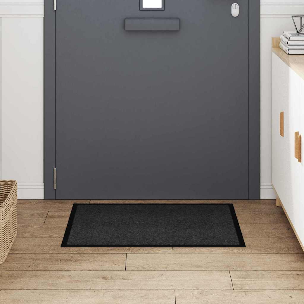 vidaXL Door Mat Anthracite 80 x 60 x 1.2 cm Teddy Fabric