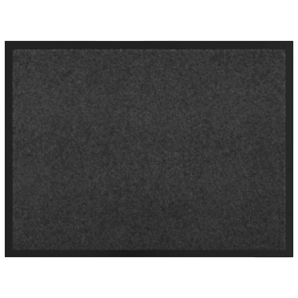 vidaXL Door Mat Anthracite 80 x 60 x 1.2 cm Teddy Fabric